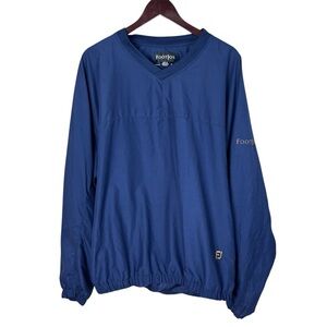 FootJoy FJ Dryjoy V-Neck Pullover Windbreaker In Navy Blue Men’s Size XL Golf